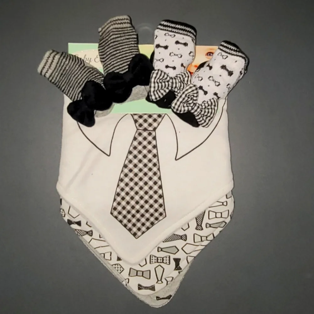 NWT Bibs and Socks with Ties and Bow Ties